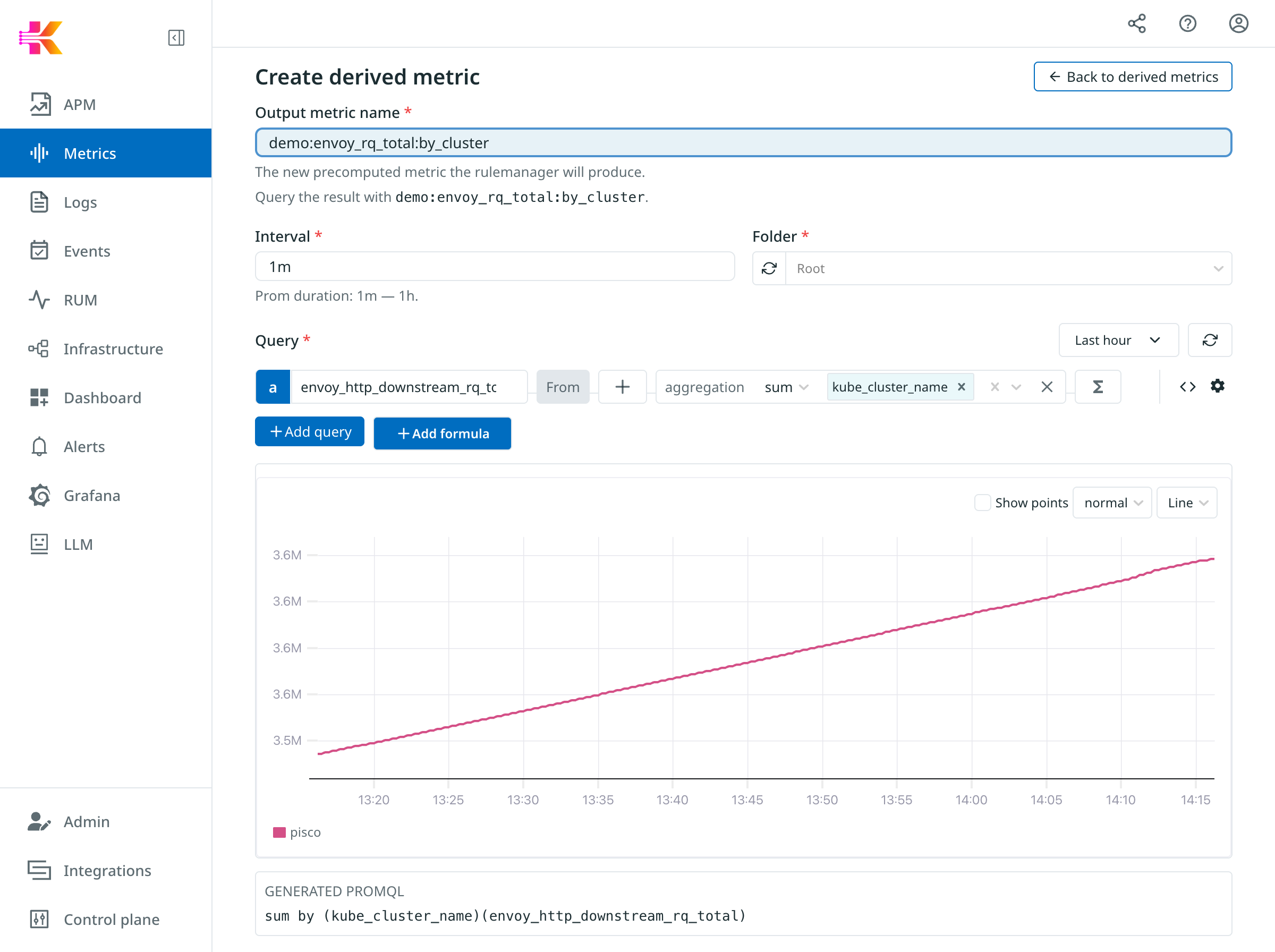 Filled create form with live preview
