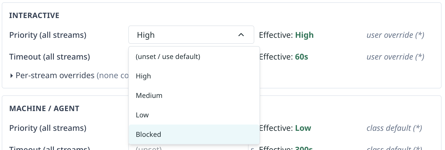 Priority drop-down showing the four priority options