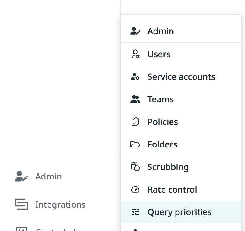 Navigate to the Global query priorities page
