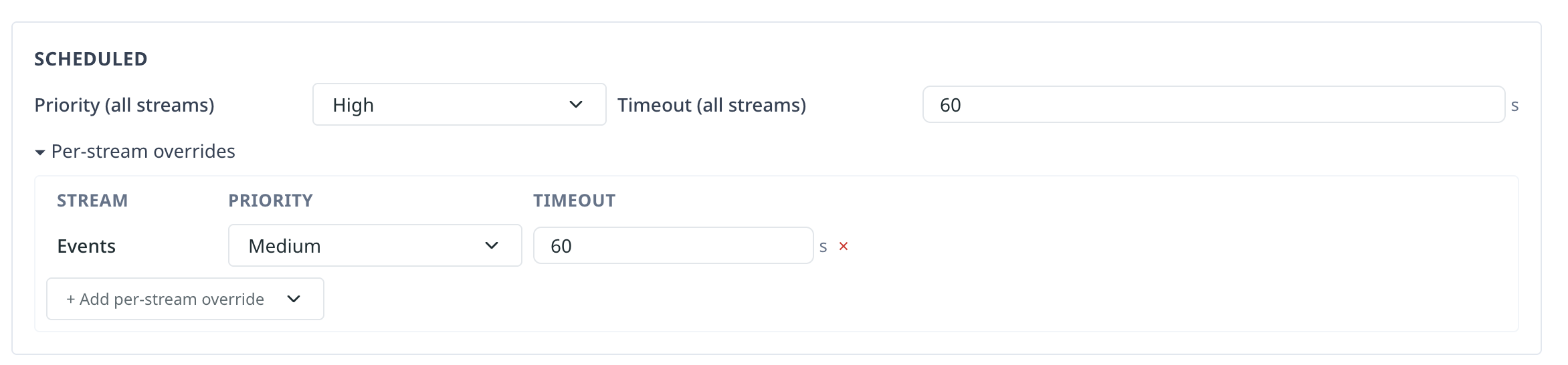 Remove a per-stream override