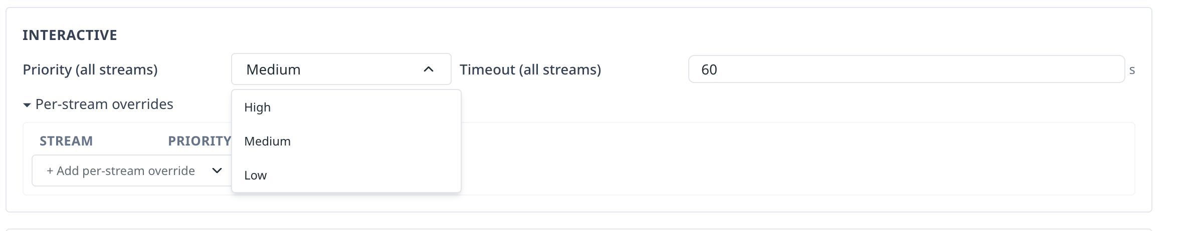 Wildcard priority drop-down