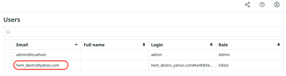 Select a User in the Interface