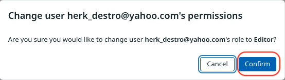 Confirm the change